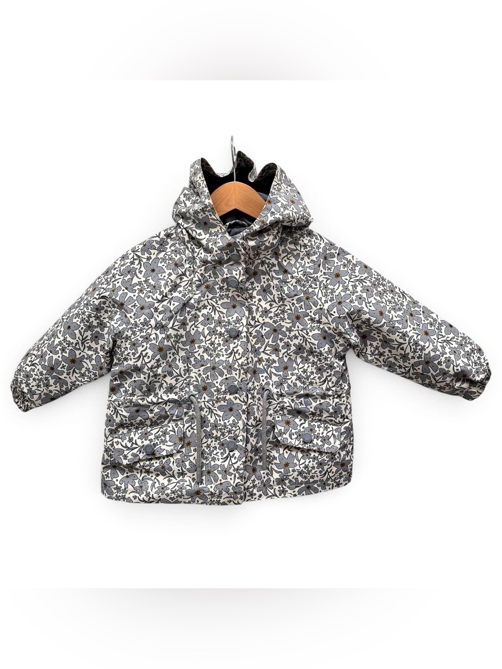 Rylee + Cru Girls Floral Hooded Rain Jacket - Size: 2-3 Years